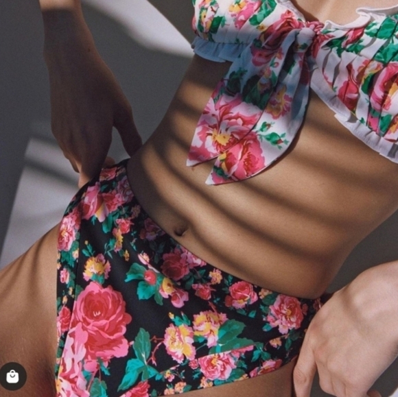 New!For Love and Lemons Rosewater High Waist Swim Bottoms - Picture 1 of 13